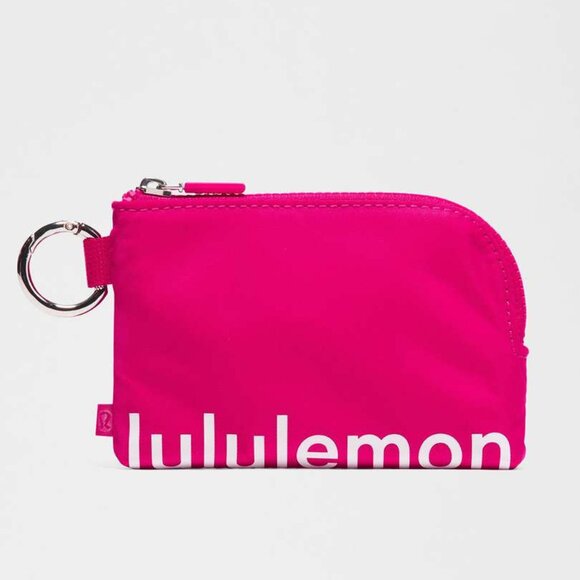 NWT Lululemon Clippable Card Pouch - Passionate / White